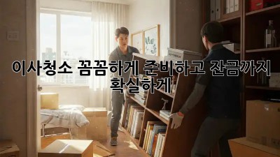 이사청소, 꼼꼼하게 준비하고 잔금까지 확실하게!